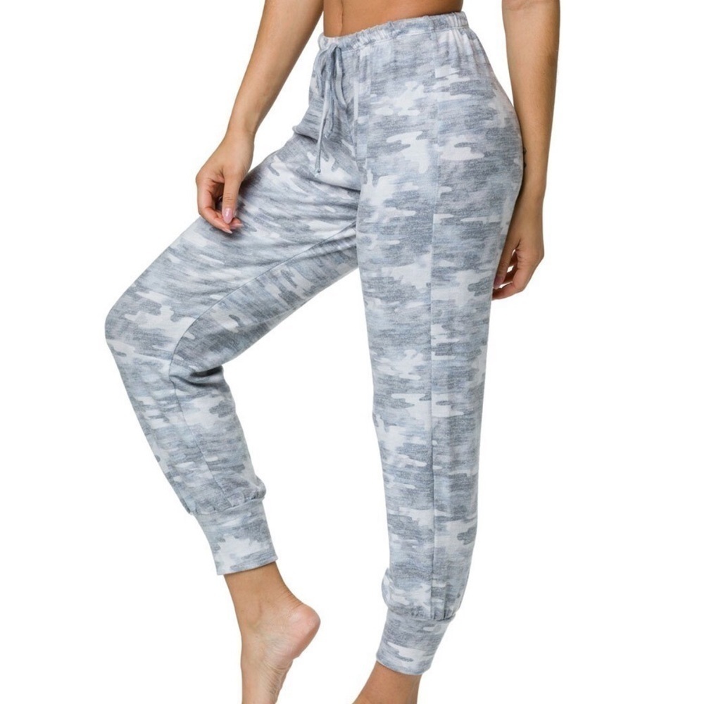 Onzie Camo Weekend Joggers Sweatpants Cozy Loungewear Gray Size Small / Medium